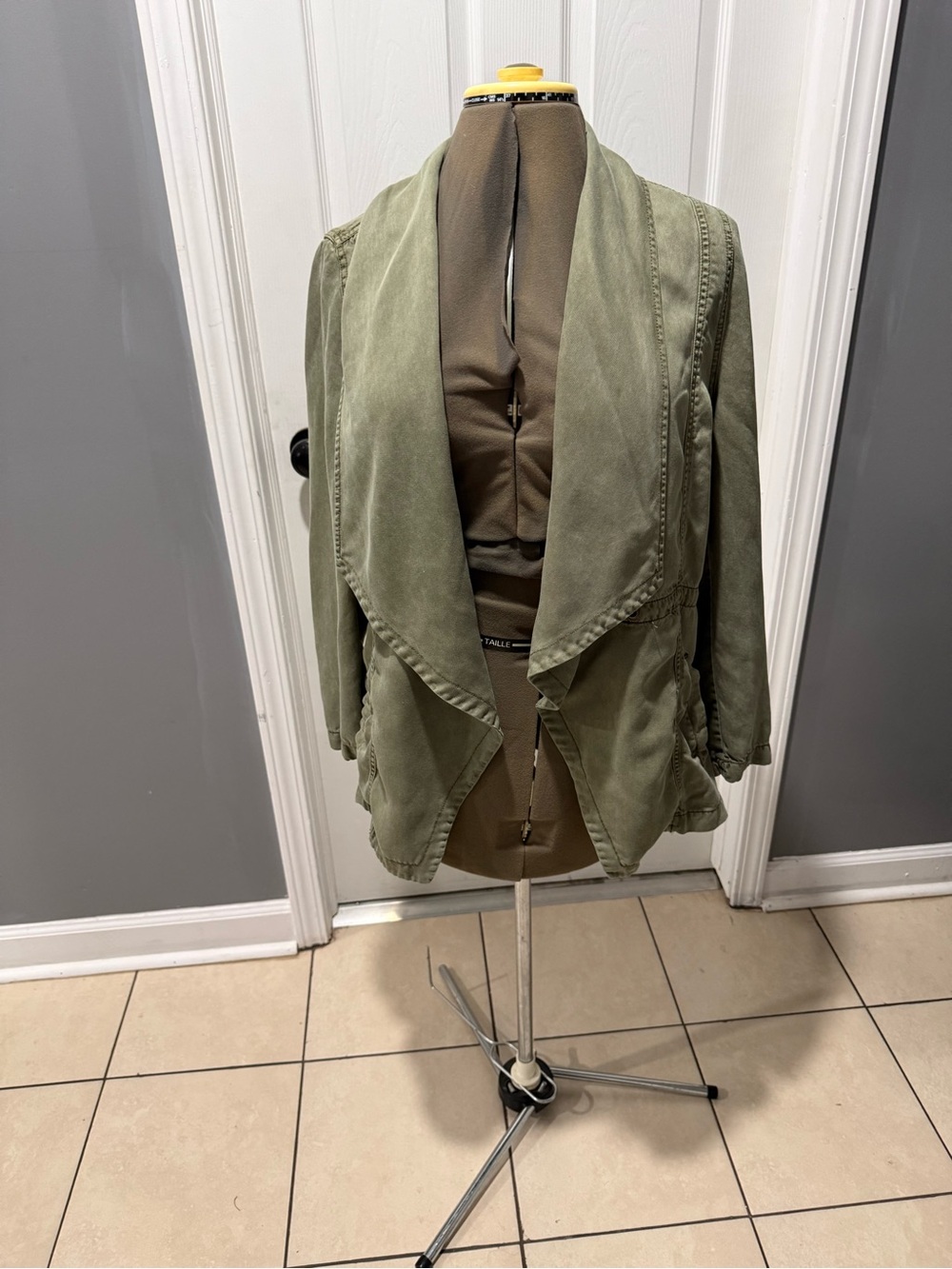 Max Jeans Olive Utility Draped Jacket